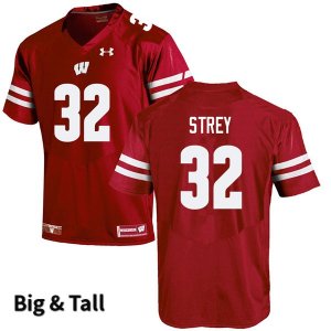 Men's Wisconsin Badgers NCAA #32 Marty Strey Red Authentic Under Armour Big & Tall Stitched College Football Jersey AR31F08PT